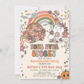 Four Ever Spooky Retro Ghost Halloween Verjaardag Kaart (Voorkant)