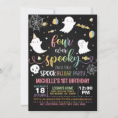 Four Ever Spooky Uitnodiging - Meisje (Blk/Pastel) (Voorkant)