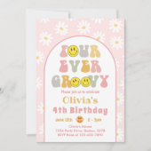 Four Ever Super Smile 4th Birthday Invitation (Devant)