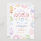 Four Ever Sweet Girl 4ème anniversaire Invitation (Devant)