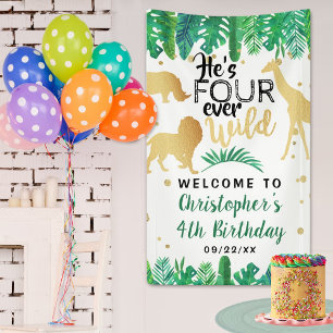 Four Ever Wild Boys 4th Birthday Party Welcome Spandoek