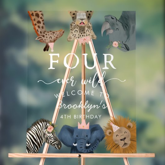 Four Ever Wild Pink Safari Bienvenue Anniversaire (Neutre)