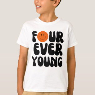 Four Ever Young Jongen Vierde Verjaardag 4e Verjaa T-shirt