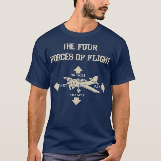 Four Forces Of Flight Dreams Money Reality FAA T-shirt (Voorkant)