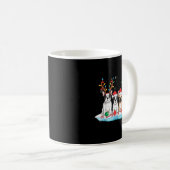 Four French Bulldog Dogs Christmas Light Reindeer Koffiemok (Voorkant rechts)