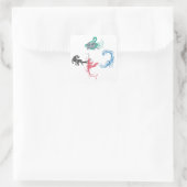 Four Gods Vierkante Sticker (Tas)