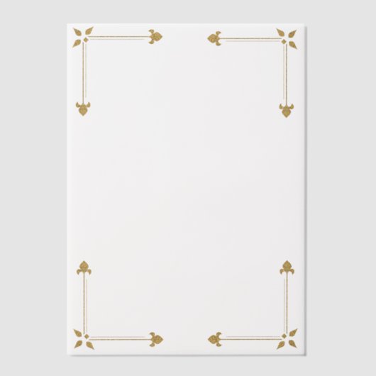 Four Gold Corners Wedding Vellum Uitnodigingen (Voorkant)
