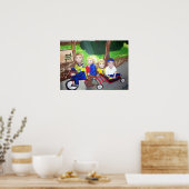 "Four Headed Bike" Poster (Keuken)