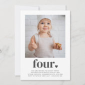 Four Heart - Photo Carré Invitation Anniversaire (Devant)