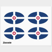 FOUR Indianapolis Flag Ovale Sticker (Vel)