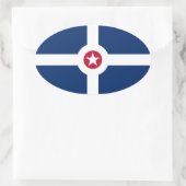 FOUR Indianapolis Flag Ovale Sticker (Tas)