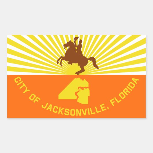 FOUR Jacksonville Flag Rechthoekige Sticker (Voorkant)