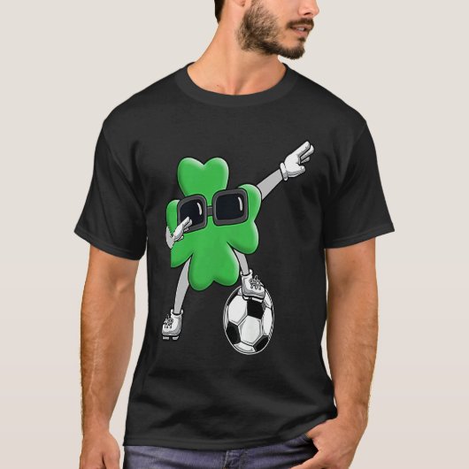 Four Leaf C Soccer Patrick's Day Lucky Day T-shirt (Voorkant)