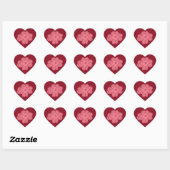 Four-Leaf Clover Design Red Hart Sticker (Vel)