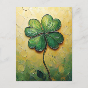 Four Leaf Clover Digitale olieverfschilderij Briefkaart