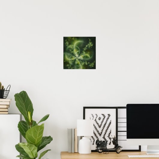 Four-Leaf Clover Fractal Poster (Thuiskantoor)