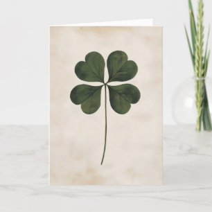 Four-Leaf Clover Green Luck Feestdagen Kaart