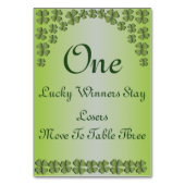 Four Leaf Clover Lucky Irish Table Kaart (Voorkant)