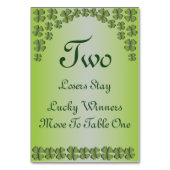 Four Leaf Clover Lucky Irish Table Kaart #2 (Achterkant)