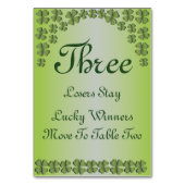 Four Leaf Clover Lucky Irish Table Kaart #3 (Achterkant)