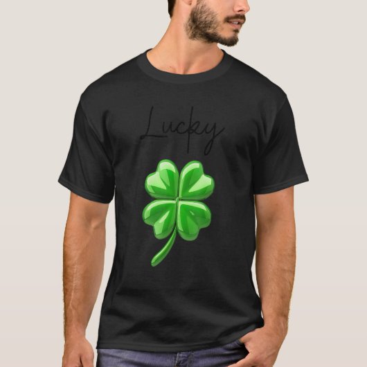 four leaf clover Shamrock lucky charm irish St Pat T-shirt (Voorkant)