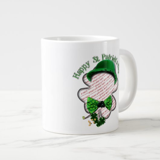 Four Leaf Clover St Patrick's Day Foto Extra Grote Beker (Voorkant rechts)