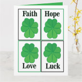Four Leaf Clover St Patricks Day Four Leaf Clover Kaart (Gele Bloem)
