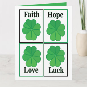 Four Leaf Clover St Patricks Day Four Leaf Clover Kaart