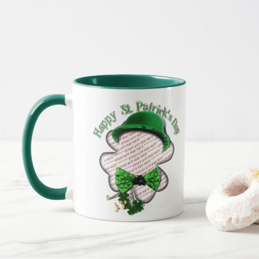 Four Leaf Clover St Patrick's Day Photo Mok (Met donut)