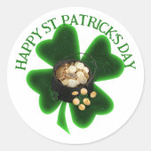 Four Leaf Clover St. Patrick's Day Ronde Sticker (Voorkant)
