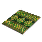 Four-leaf Lucky Clover Shamrock Ornament Tegeltje (Zijkant)