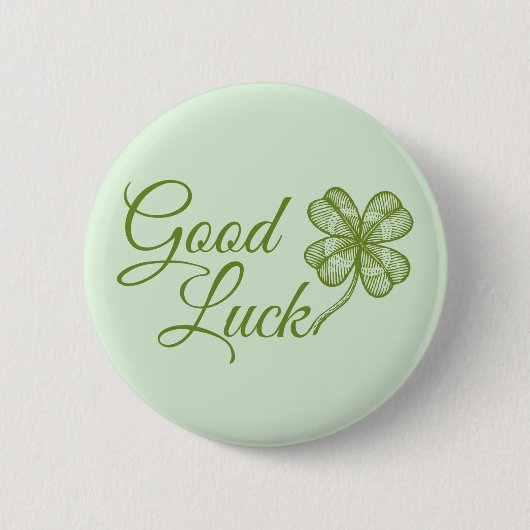 Four Leaf Lucky Clover. Shamrock. Ronde Button 5,7 Cm (Voorkant)