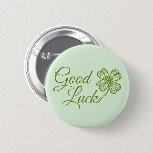  Four Leaf Lucky Clover. Shamrock. Ronde Button 5,7 Cm (Voorkant /achterkant)