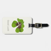 Four Leaf Lucky Clover St Patricks Day Succes Bagagelabel (Voorkant horizontaal)
