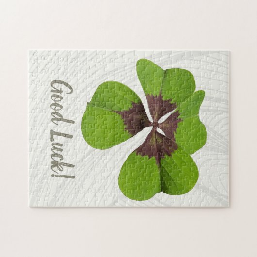 Four Leaf Lucky Clover St Patricks Day Succes Legpuzzel (Horizontaal)