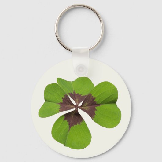 Four Leaf Lucky Clover St Patricks Day Succes Sleutelhanger (Voorkant)