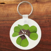 Four Leaf Lucky Clover St Patricks Day Succes Sleutelhanger (Voorkant)