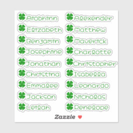 Four Leaves Clover Custom Meervoudige Naam Sticker