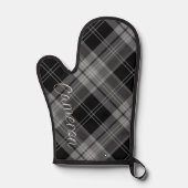 Four personnalisé Mitt Silicone Noir Plaid Personn (Recto)