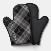 Four personnalisé Mitt Silicone Noir Plaid Personn (Recto/Verso)