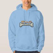 Four Playful Pups with Bones design Hoodie (Voorkant)