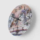 Four reading owls ronde klok (Hoek)