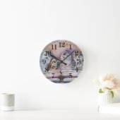 Four reading owls ronde klok (Huis)