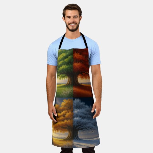 Four Seasons Tree Apron Schort (Gedragen)