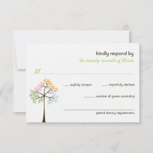Four Seasons Trees Nature Forest Wedding Carte RSV