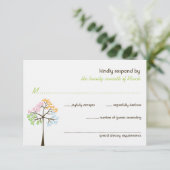 Four Seasons Trees Nature Forest Wedding Carte RSV (Debout devant)