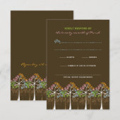 Four Seasons Trees Nature Forest Wedding Carte RSV (Devant / Derrière)