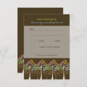 Four Seasons Trees Nature Forest Wedding Carte RSV (Devant / Derrière)