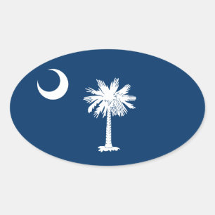 FOUR South Carolina Flag Ovale Sticker