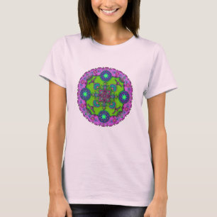 Four-Sun-Gates Mandala Hoodie Dress (paars-groen) T-shirt